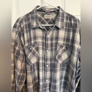 Weatherproof Vintage Men's Casual Gray Plaid Shirt